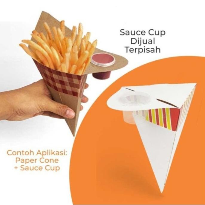 Box Cone French Fries Dus Segitiga Tempat Kentang Goreng Churros Keruc