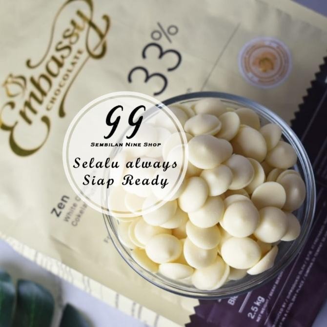 

250 Gram Tulip Embassy ZEN White Chocolate Couverture 33% Coklat Putih liquid