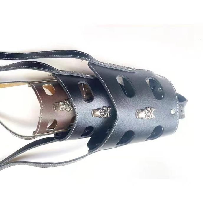 TERSEDIA Dog Leather Muzzle/Penutup Mulut anjing bahan kulit