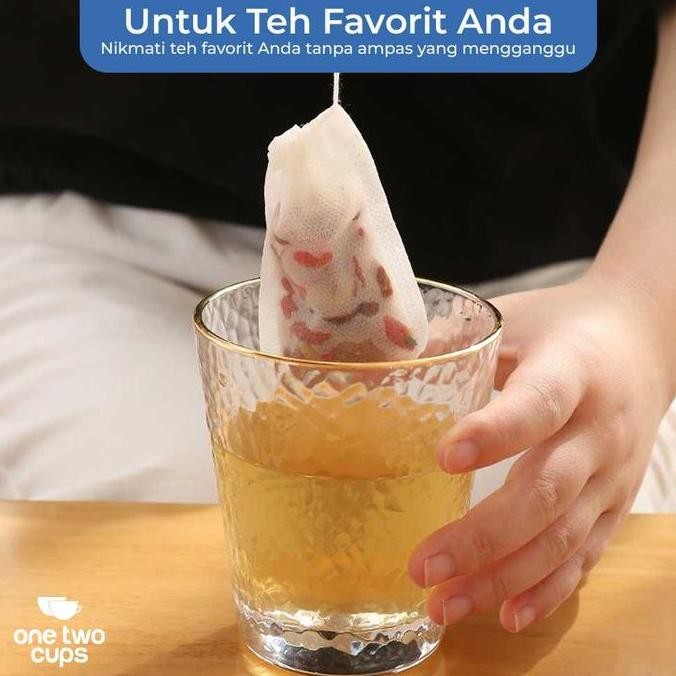 

ONE TWO CUPS KANTONG TEH CELUP KOSONG TEABAG NON WOVEN 5.5X7CM 100 PCS - T110