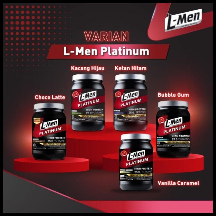 Terlaris Twin Pack: L-Men Platinum Choco Latte 800Gr 1,7Lbs - 25G Whey Protein - 21 Serving - 5,9G B