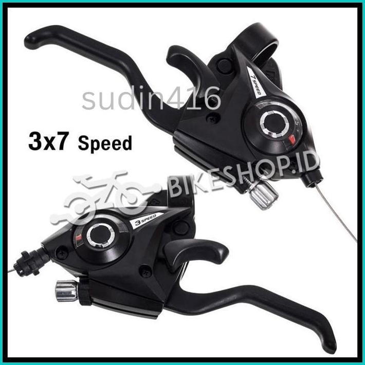 SHIFTER OPERAN GIGI SEPEDA GUNUNG MTB ALLOY 3X7 SPEED NYATU SMA REM 1 SET KANAN KIRI NEW