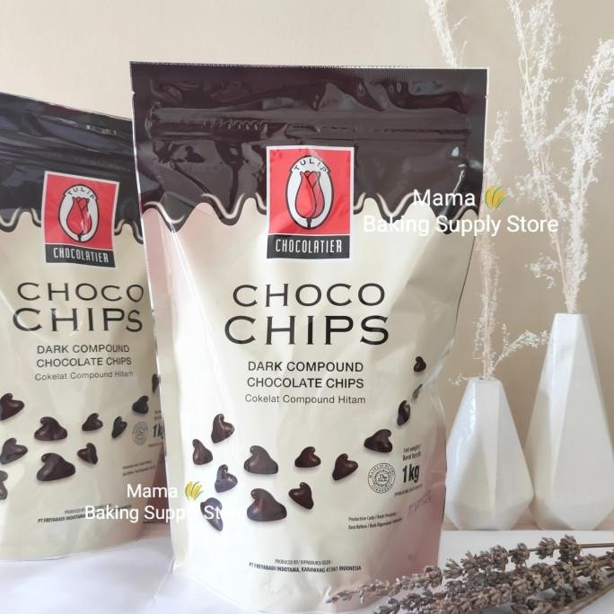 

TULIP Dark Compound Choco Chocolate Chip Chips Tulip 1 Kg BUKAN REPACK liquid