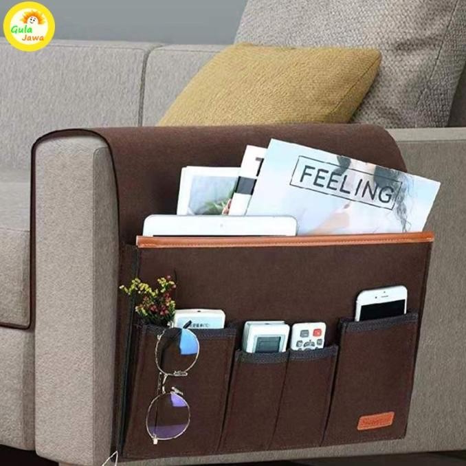 Kantong Remot Tas Gantung Remote Control Sofa Wadah Remot Tempat Penyimpanan Tv Ac Merasa
