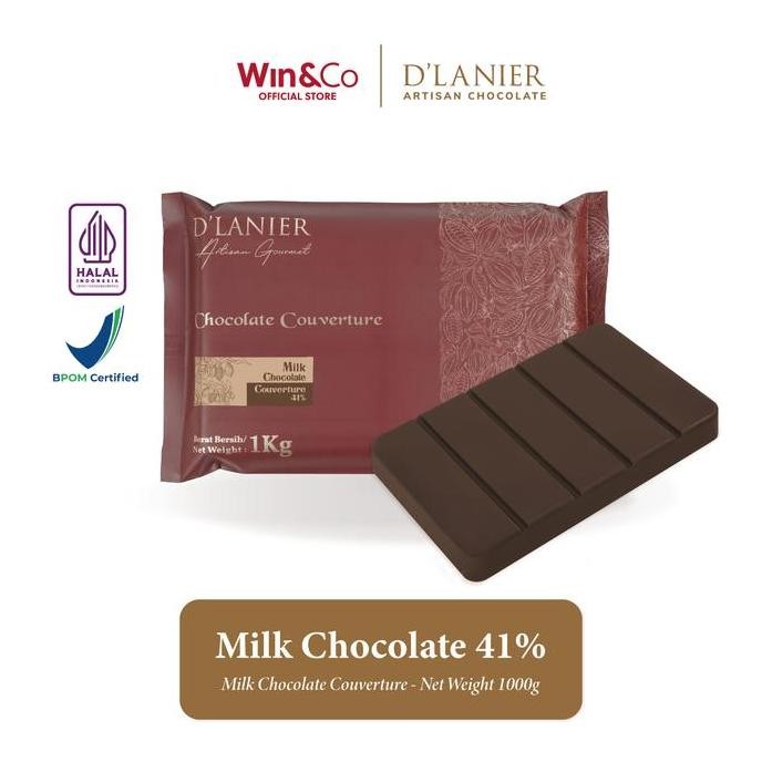 

D'Lanier Milk Chocolate Couverture 41% - 1 kg liquid