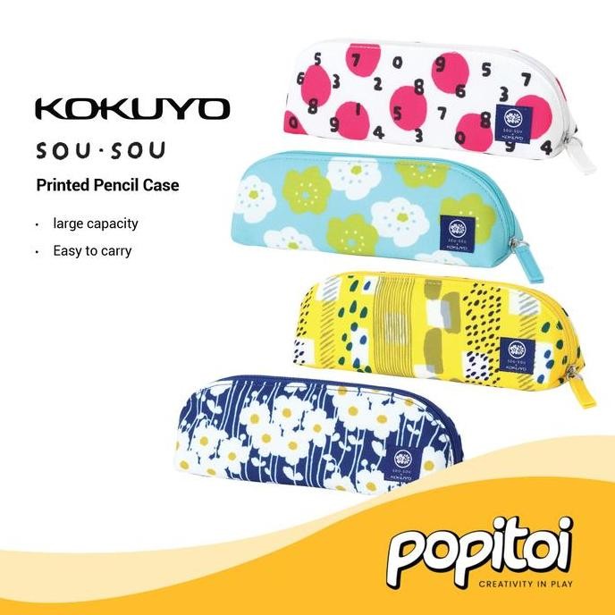 

Kokuyo x SOU SOU Printed Pencil Case Pouch Kotak Tempat Alat Tulis Pensil liquid