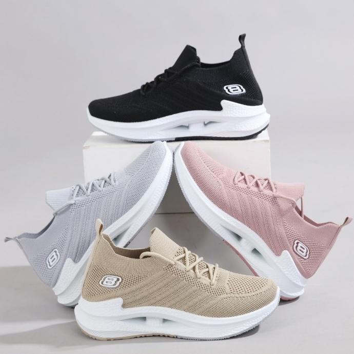 Murah "Free Box" Sepatu Rajut Wanita Import Premium Quality Lv0494