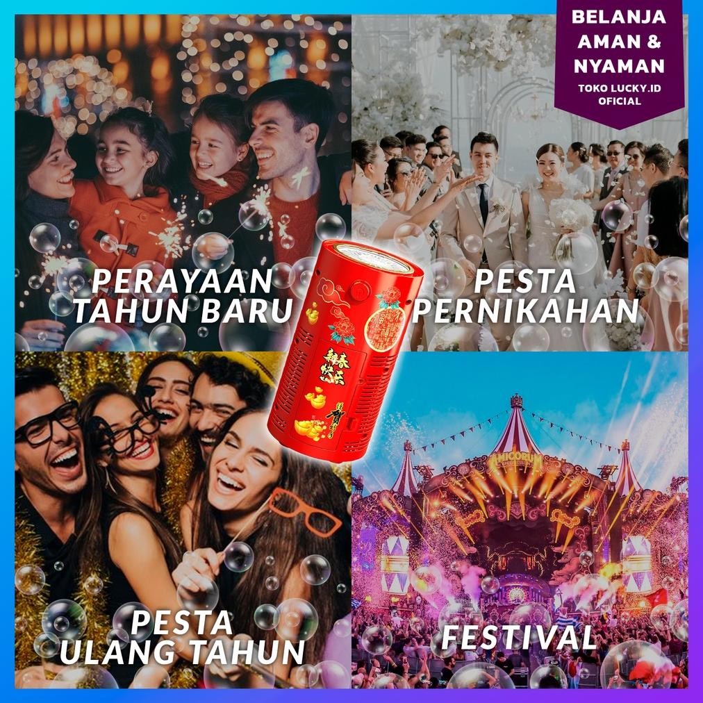 Qw-7 Bubble Maker Machine 240Ml Mesin Mainan Gelembung Sabun Otomatis Air Elektrik Speaker Led