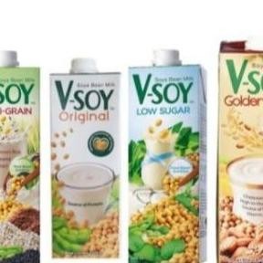 

V-Soy Vsoy Soya Bean 1000 Ml/ 1 Liter V Soy Original/ Low Sugar/ Multi Grain/ Golden Grain Susu Kacang Import Best Seller