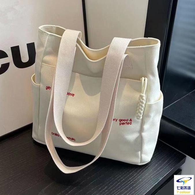 TAS TOTE BAG WANITA KANVAS ORIGINAL KOREA FASHION TAS KULIAH / KERJA