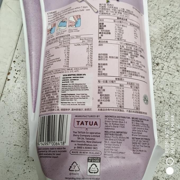 

Tatua Whipping Cream 1Kg Terlaris