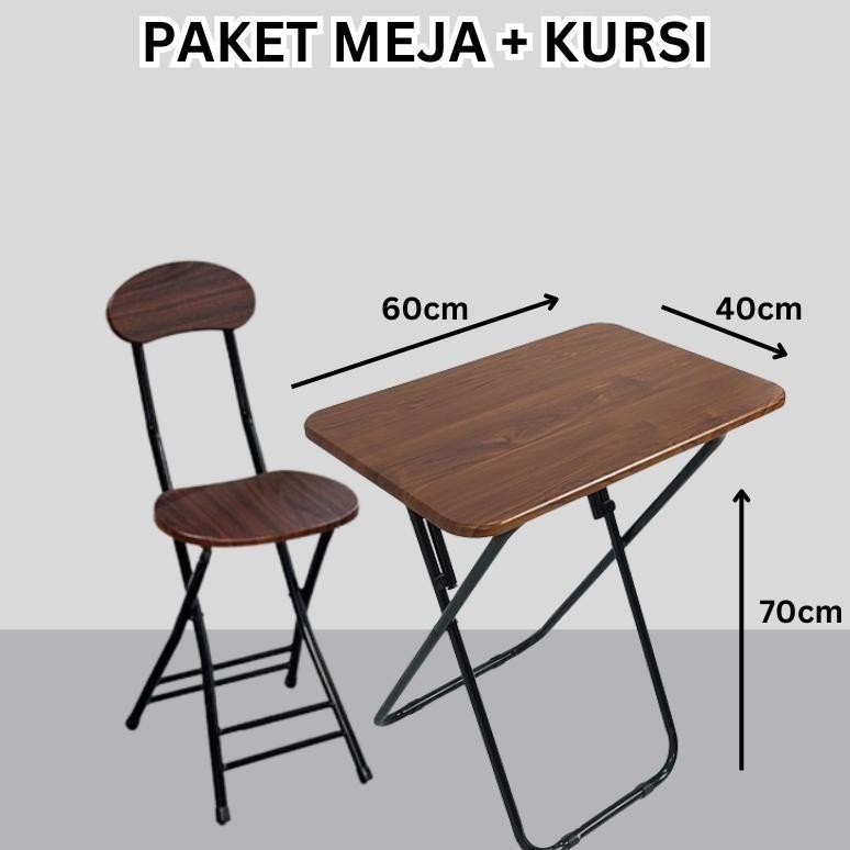 Meja Belajar + Kursi Meja & bangku lipat portable Alat Kerja Meja rias Meja kerja