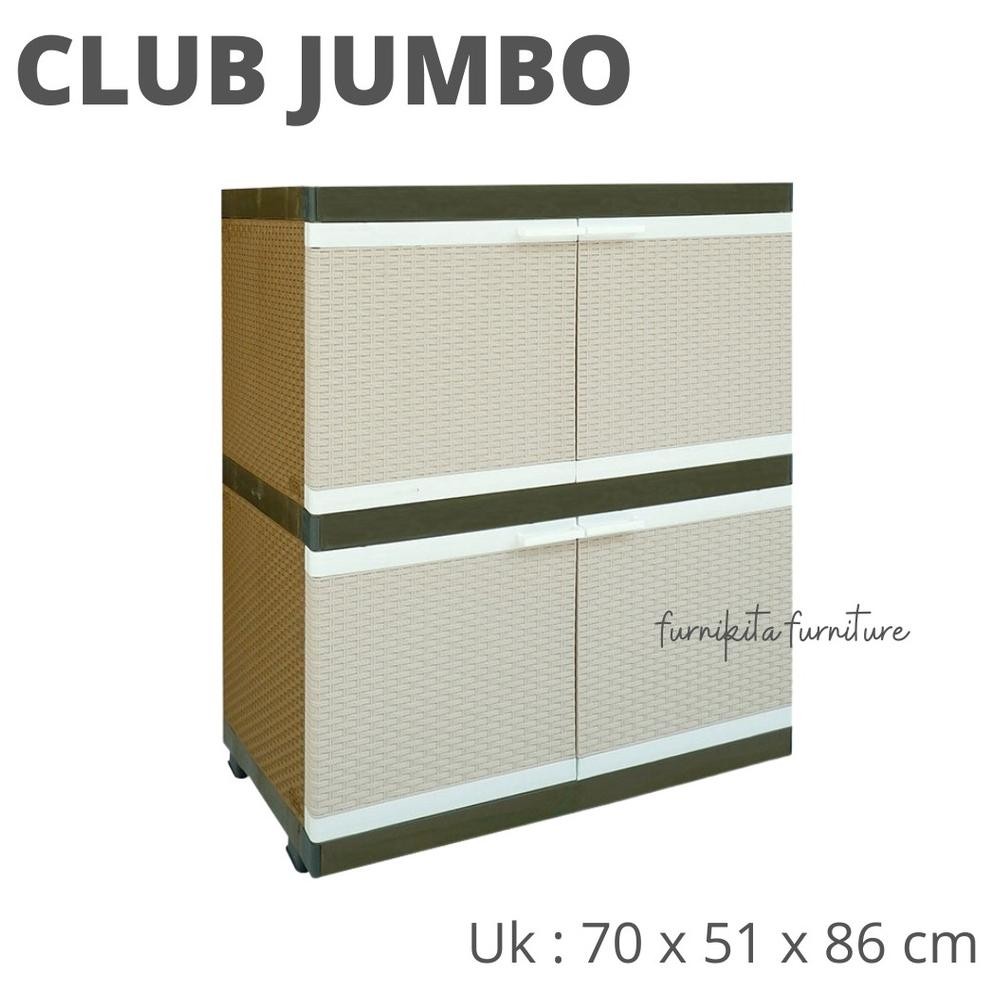 LEMARI PAKAIAN PLASTIK CLUB SUSUN 2 BESAR