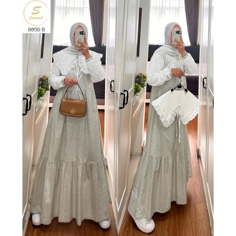 Promo Gamis Sailor Korea Motif Katun Jepang Kombinasi Burkat Syaina By Semut (Busui Frendly) Kode : 