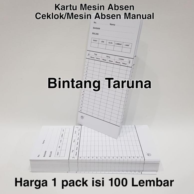 Kartu Absensi Kartu Mesin Absen Manual Kartu Mesin Absensi Manual Kartu Mesin Absen Ceklok