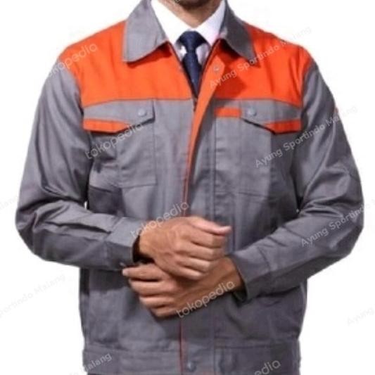 Workwear Baju Seragam Wearpack Kerja Semi Jaket Safety Resleting Depan