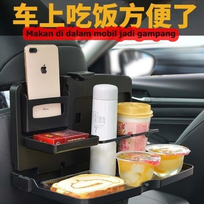 Promo Rak Makan Meja Lipat Mobil Rak Holder Tempat Botol Minum COD