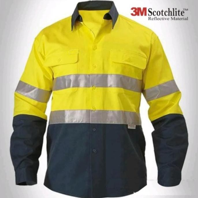 Baju Wearpack Kerja Safety Lapangan Proyek Tambang K3 HSE Merah Navy