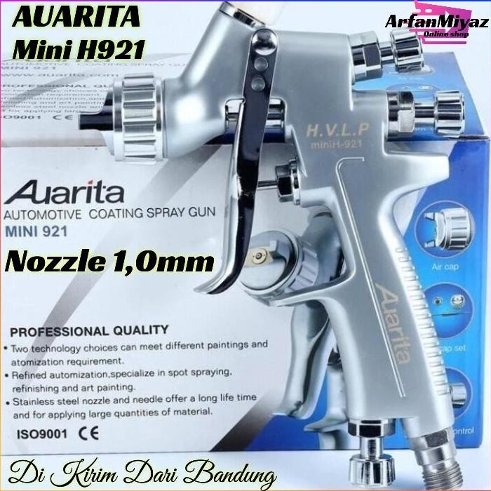 Alat Semprot Cat Spray Gun Mini HVLP H 921 Auarita Nozzle 1mm
