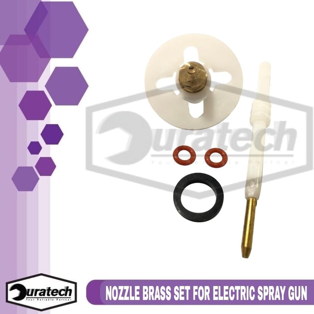 Nozzle Brass Set For Electric Spray Gun Silicon Ring Nozzle Plastik 1,5 mm 1,8 mm 2,0 mm 2,5 mm Noze