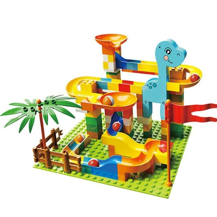 Murah Besar Mainan Edukasi Anak Track Maze Toy Bricks Marble R Run Maze Geser Bola Marmer Blok Bangu