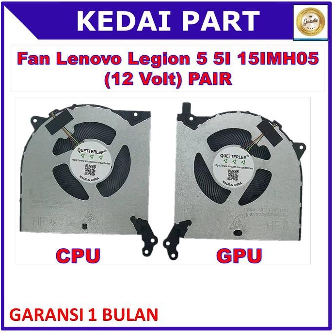 Fan Lenovo Legion 5 5I 15Imh05 5-15Arh05 R7000P 12 Volt Pair New Stok