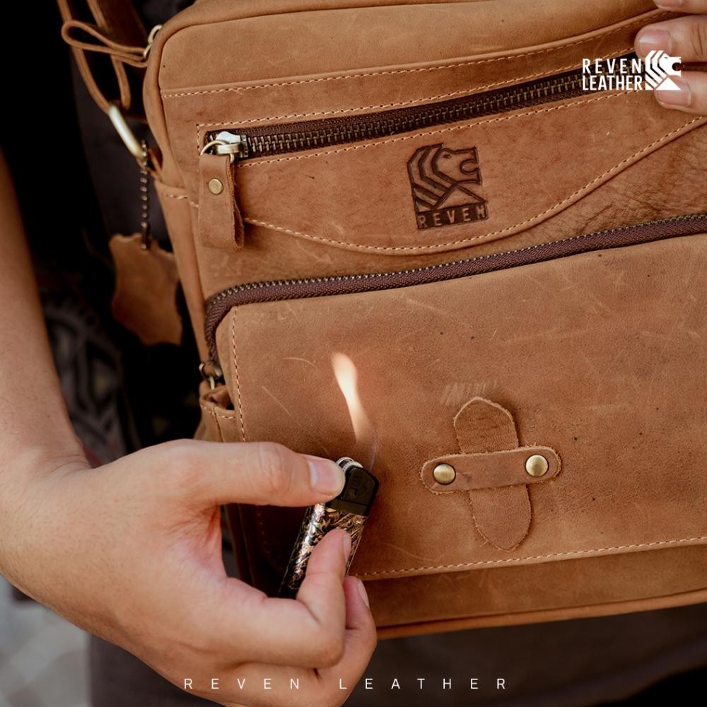 Tas Selempang Pria Sling Bag Pria Reven Rover Bag Tas Kulit Pria Asli