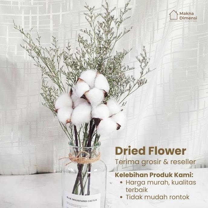 (Ready stock) 1 set bunga aesthetic JUMBO ukuran besar Vas Meja vas aesthetic vas bunga kering buket