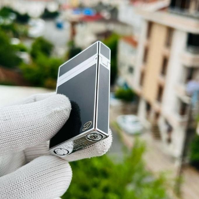 Korek Api S.t Dupont 2 Silver-Black Lighter Premium Quality