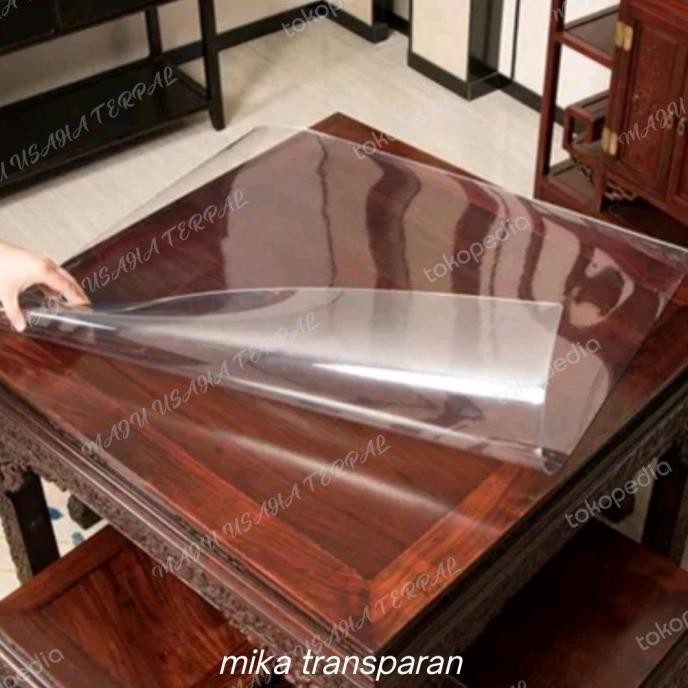 (Ready stock) taplak meja makan/mika bening meteran/taplak meja plastik TEBAL