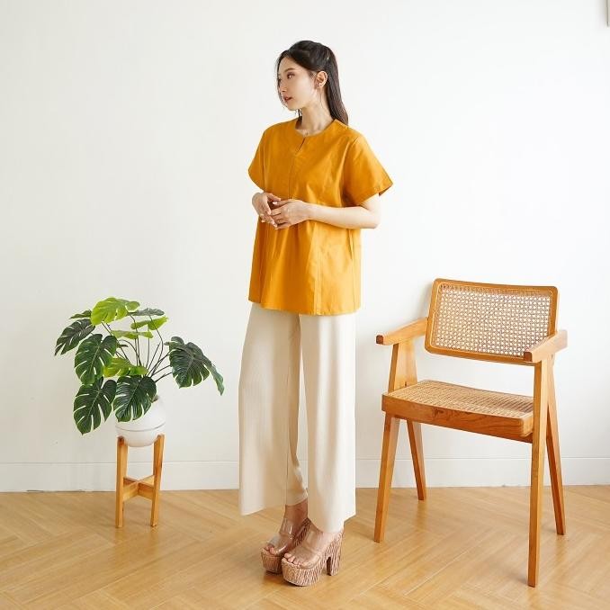 Tersedia Baju Atasan Blouse Jumbo wanita Bigsize Top Blus kerja katun uniqlo HQ