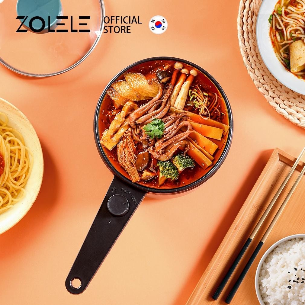 ZOLELE ZC001Panci Listrik 1.2L Electric Cooker Pot Non-Stick Portable Fry Pan