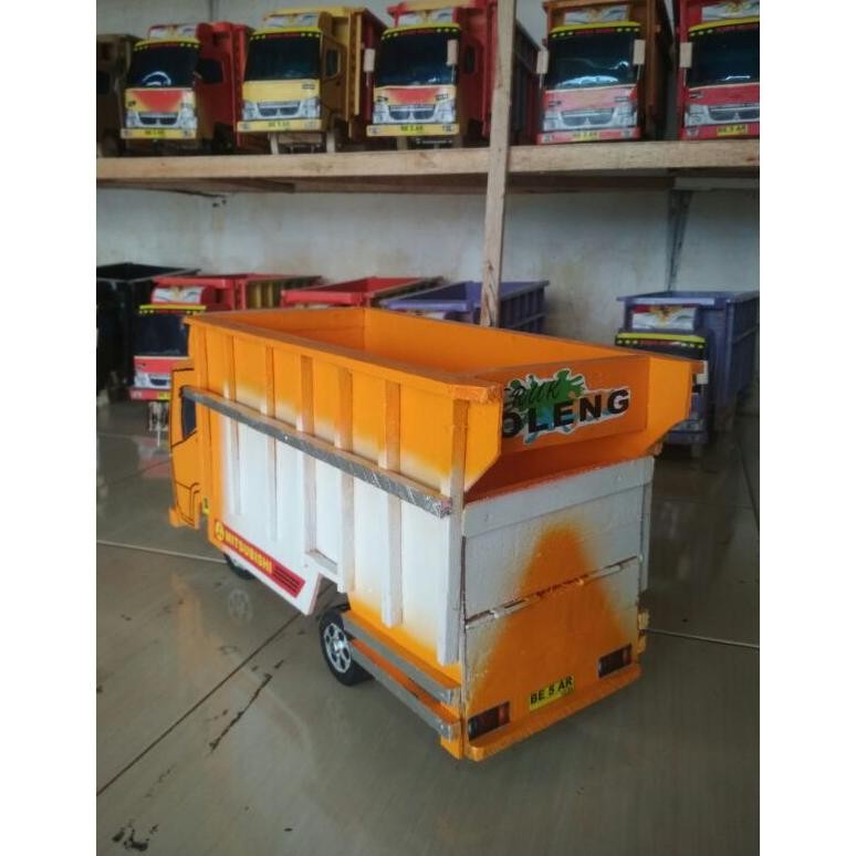 Besar Truk oleng mewah diecast miniatur mobilan kayu