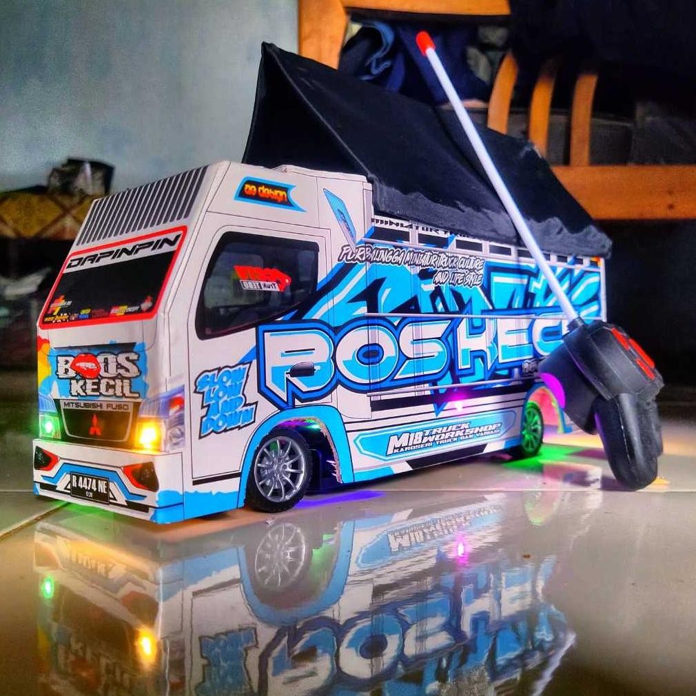 PROMO MINIATUR TRUK OLENG REMOT KONTROL miniatur truk oleng remot kontrol lampu terpal mobil mobilan