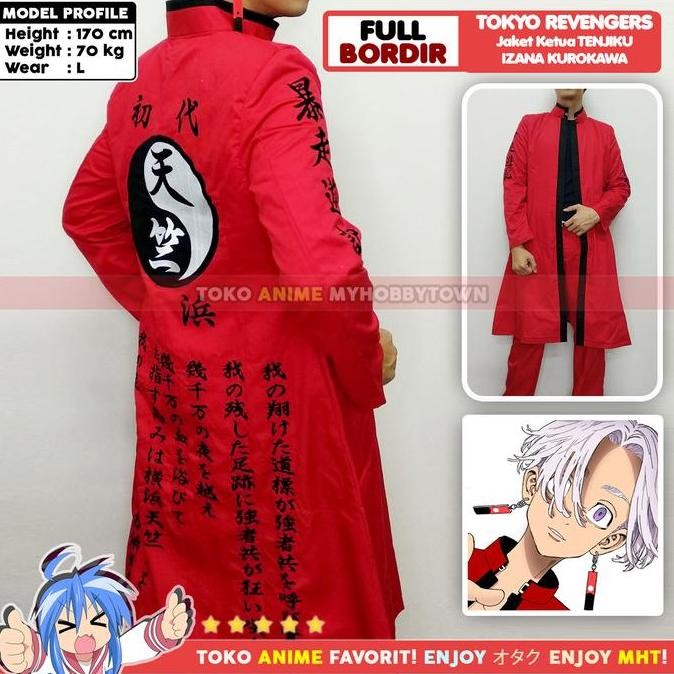 Jaket Jubah Coat Izana Kurokawa Tokyo Revengers Ketua Yokohama Tenjiku Gang - Jaket Cosplay Anime - 