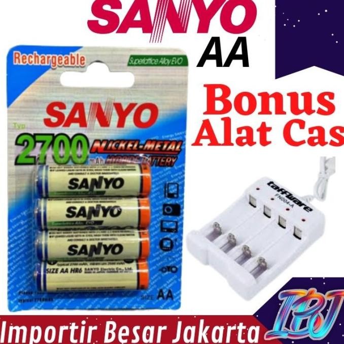 Cod Free Charger Baterai Aa Sanyo Isi 4 Rechargeable Cas Charger Charge Recharge Tamiya Murah Sony S