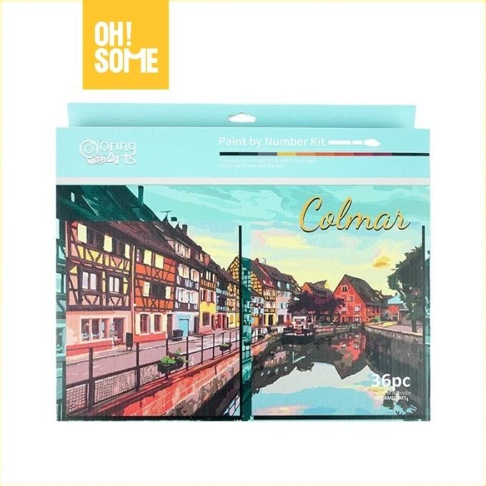 

redi ya kk OHSOME Langer Paint By Numbers DIY Set Kanvas Cat Lukis Akrilik City View