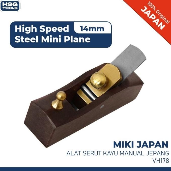 Miki Japan Vh178 Alat Serut Kayu Manual Jepang Hss Mini Plane 14Mm Co