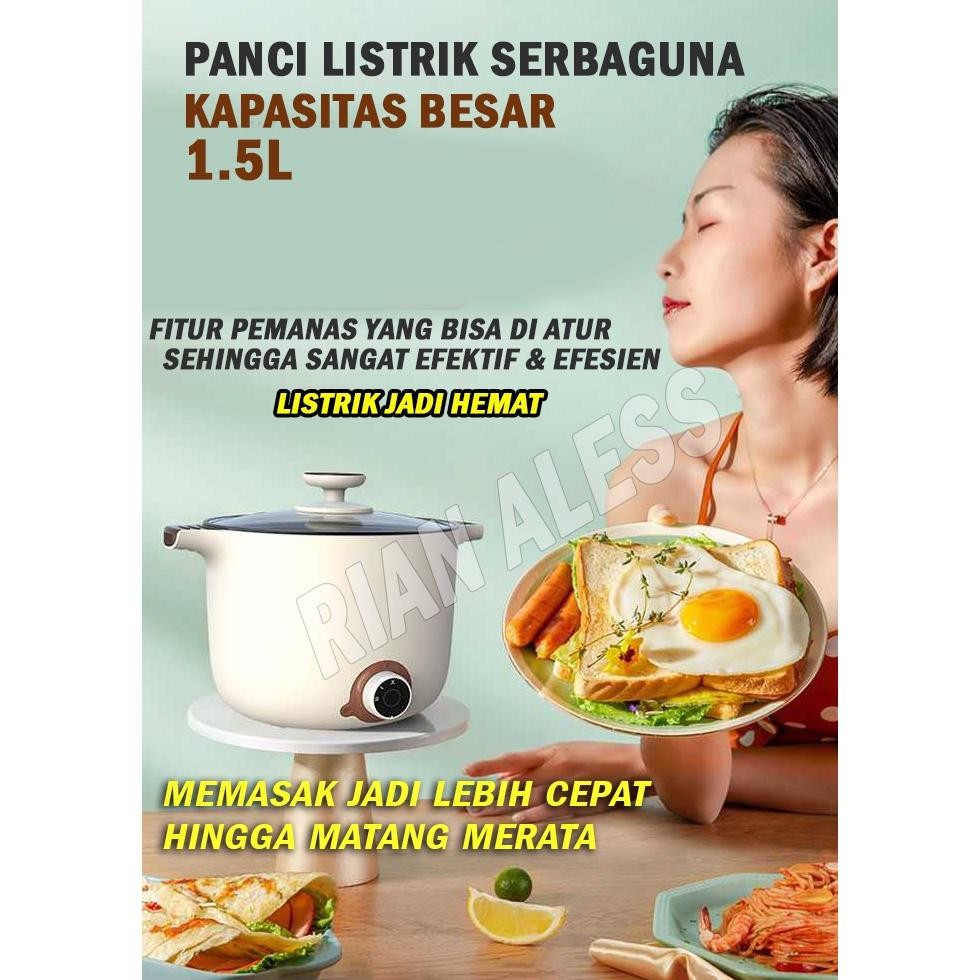 Panci Listrik Serbaguna Multifungsi Low Watt Jumbo Besar 1 2 Liter Anti Lengket Watt Kecil Panci Mas