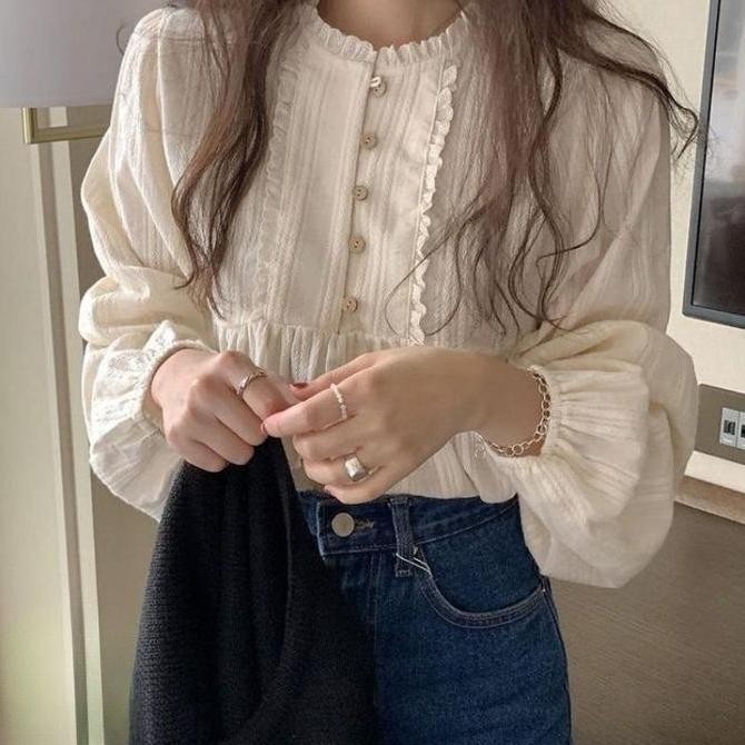 Tersedia [FIRA]blouse korea atasan lengan panjang Wanita Baju