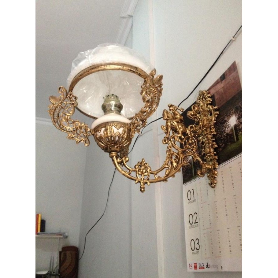 Lampu Dinding Antik Klasik Model Jawa-Betawi Hitam