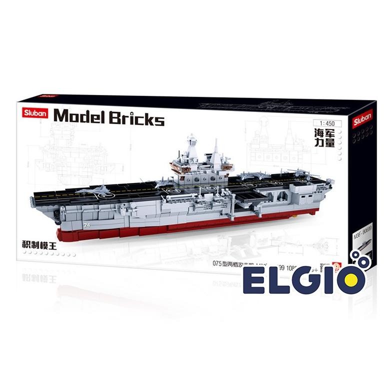 Sluban Bricks Kapal Perang 1088 pcs Perahu Aircraft Carrier Block M38 B0699
