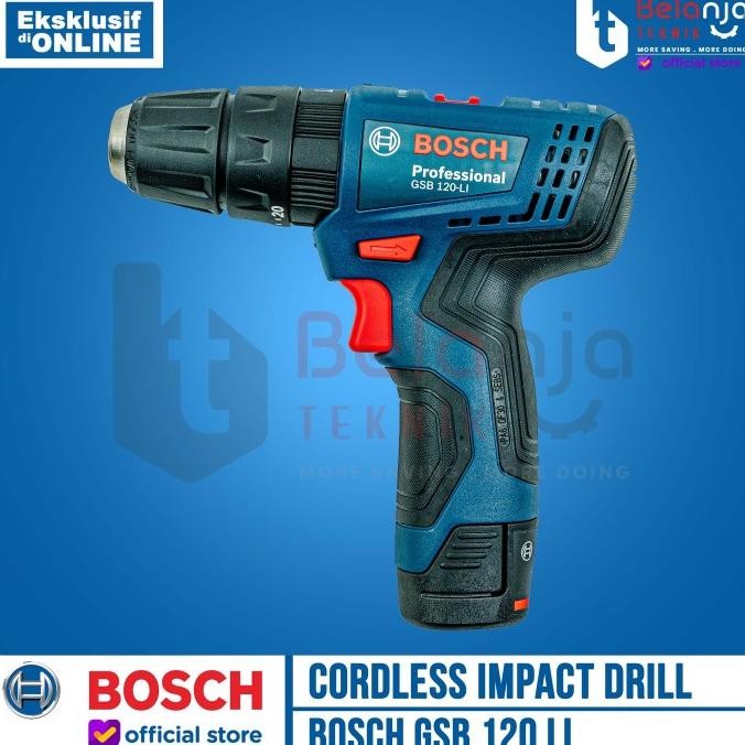 Promo Mesin Bor Baterai Bosch Gsb 120 Li Cordless Impact Drill 12V Gsb120