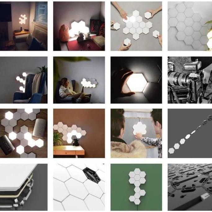 Lampu Dekorasi Interior Dinding Quantum LED Hexagon Touch Screen