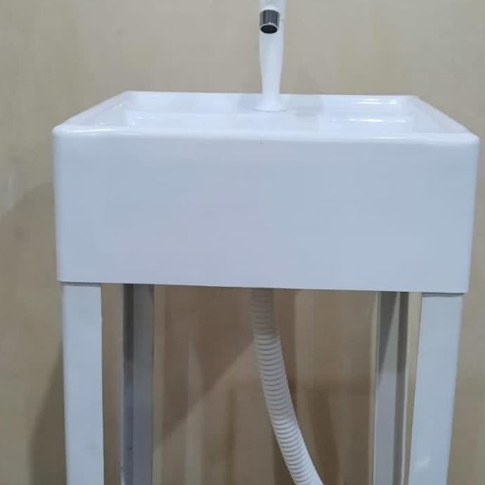 Grosir Wastafel Cuci Tangan Portable/Wastafel Standing Pvc+Kaki Komplit Set