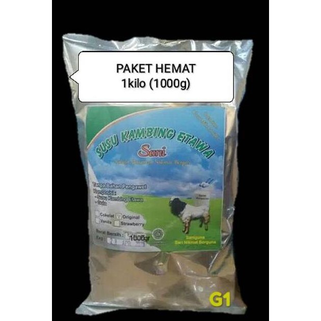 

Susu kambing bubuk GEADE 1 ALMUNIUM FOIL 1000g