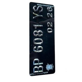 Plat Hitam Nomor Motor Timbul Lancip Chrome