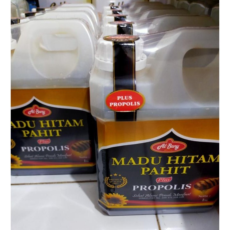 

Madu Hitam Pahit Plus Propolis 1Kg / 1000Gram Al Bany Asli Murni Best Seller
