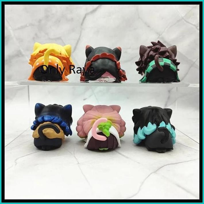 6 PCS/ SET ACTION FIGURE DEMON SLAYER SLEEPING CAT VERSION MS-6026