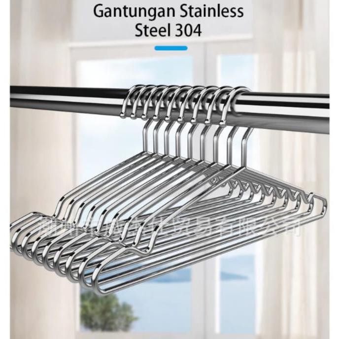 Hanger Baju Stainless Steel Gantungan Baju 42Cm dan 45cm